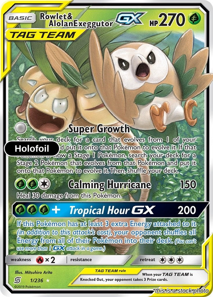 Rowlet & Alolan Exeggutor GX