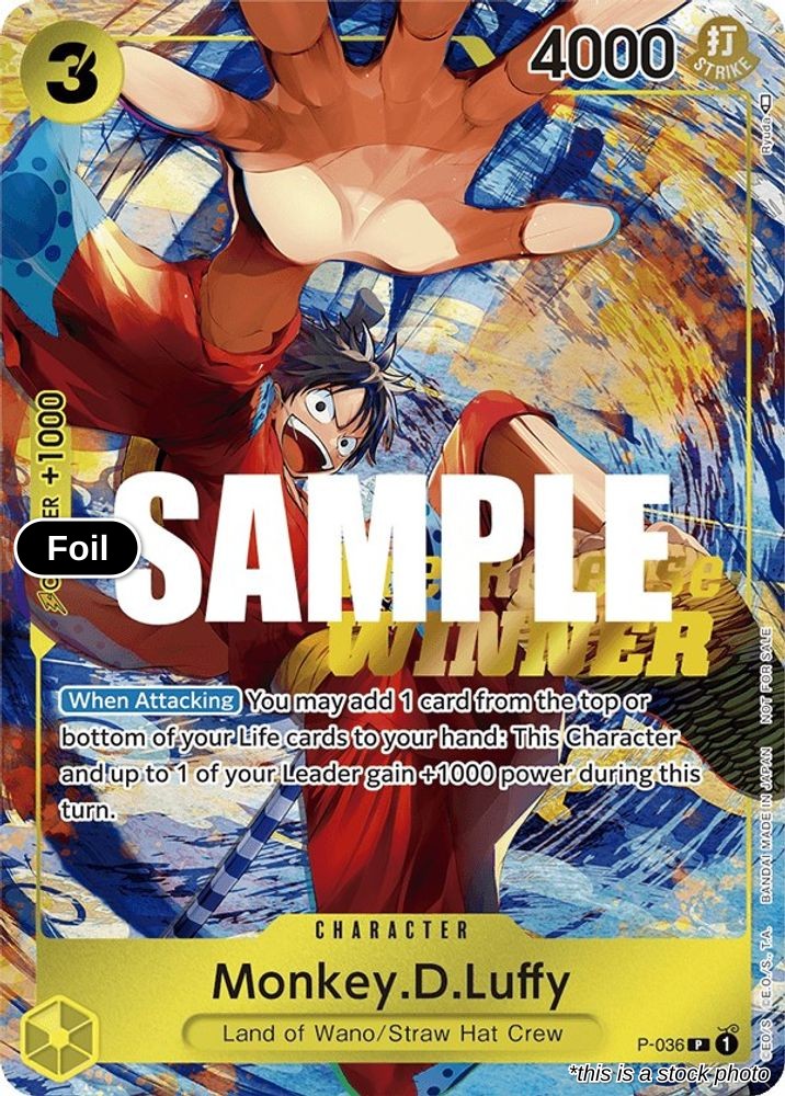 Monkey.D.Luffy (Pre-Release Tournament) (Winner) [OP-PR - P-036]