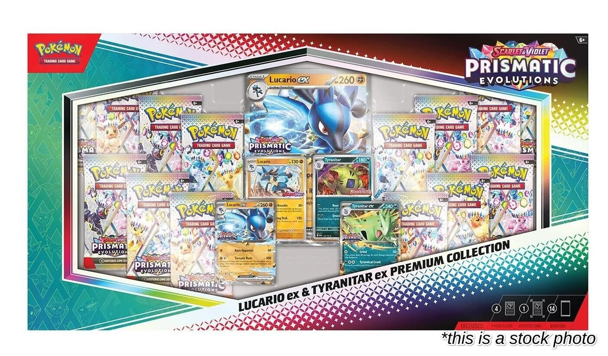 Prismatic Evolutions Lucario ex & Tyranitar ex Premium Collection (Sam's Club)